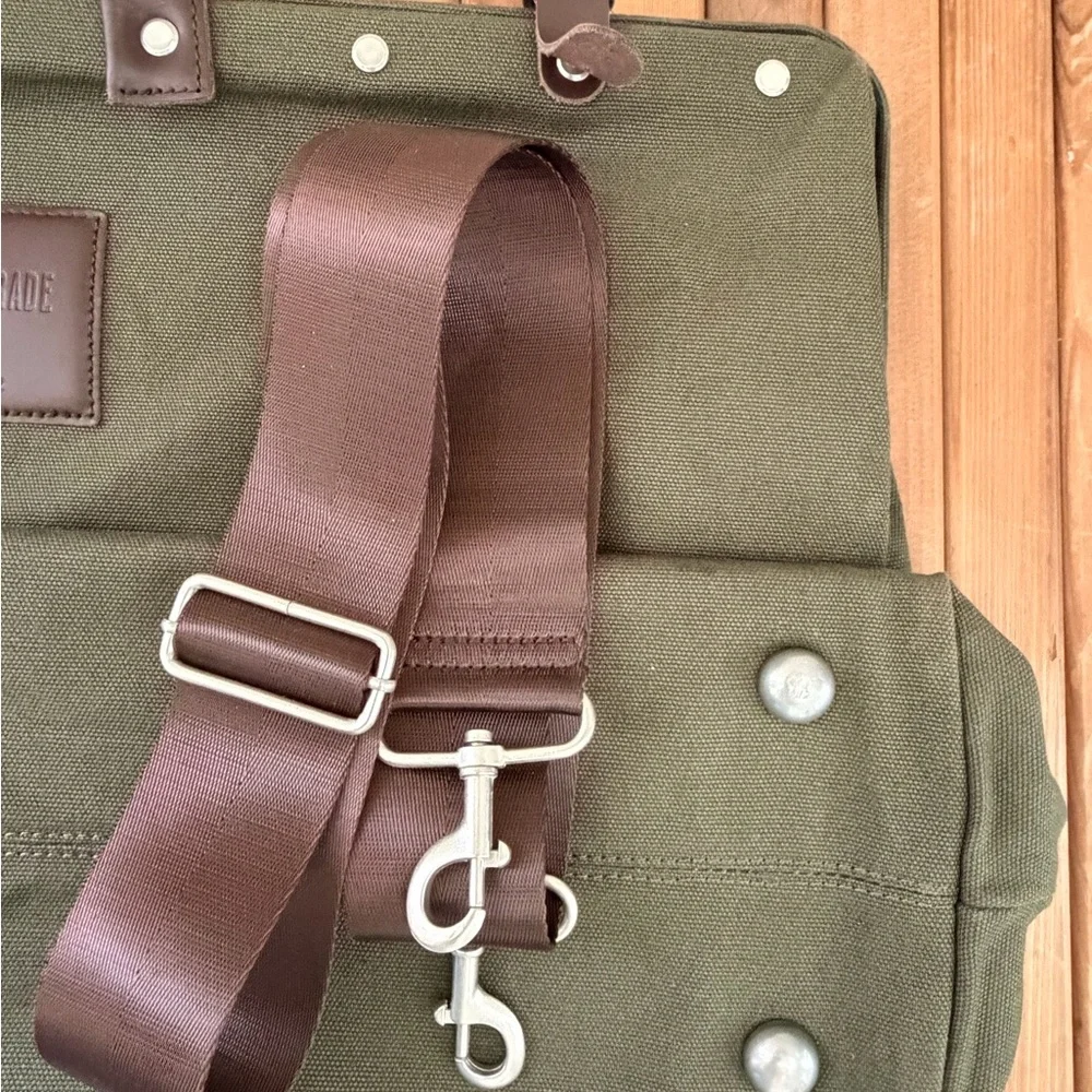 Line of Trade Canvas Weekender Duffle Retro Bag Olive Green